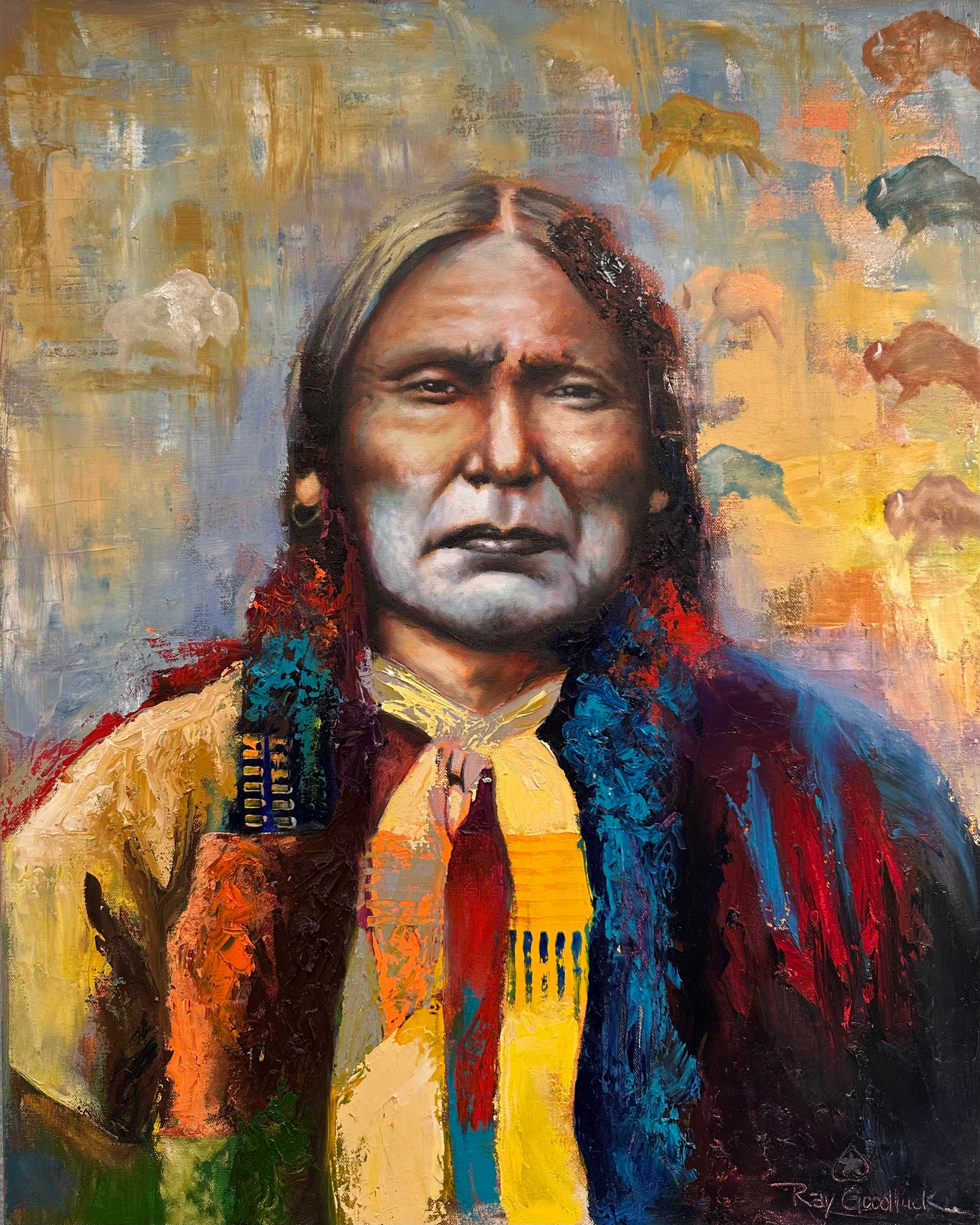 Ray Goodluck Sacred white Bison – Ray Goodluck Fine Arts